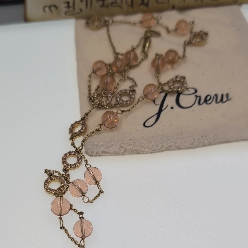 J. Crew Pink and Gold Necklace